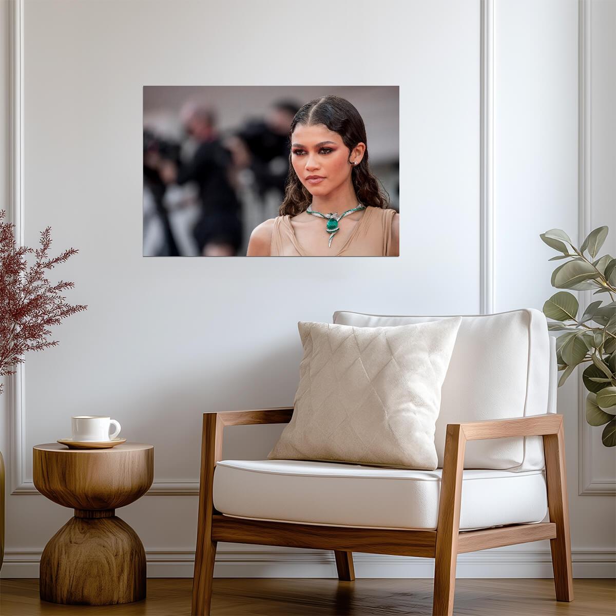 Zendaya Red Carpet Portrait | Celebrity Fashion Poster | Modern Actress Wall Art - Celebrities Poster