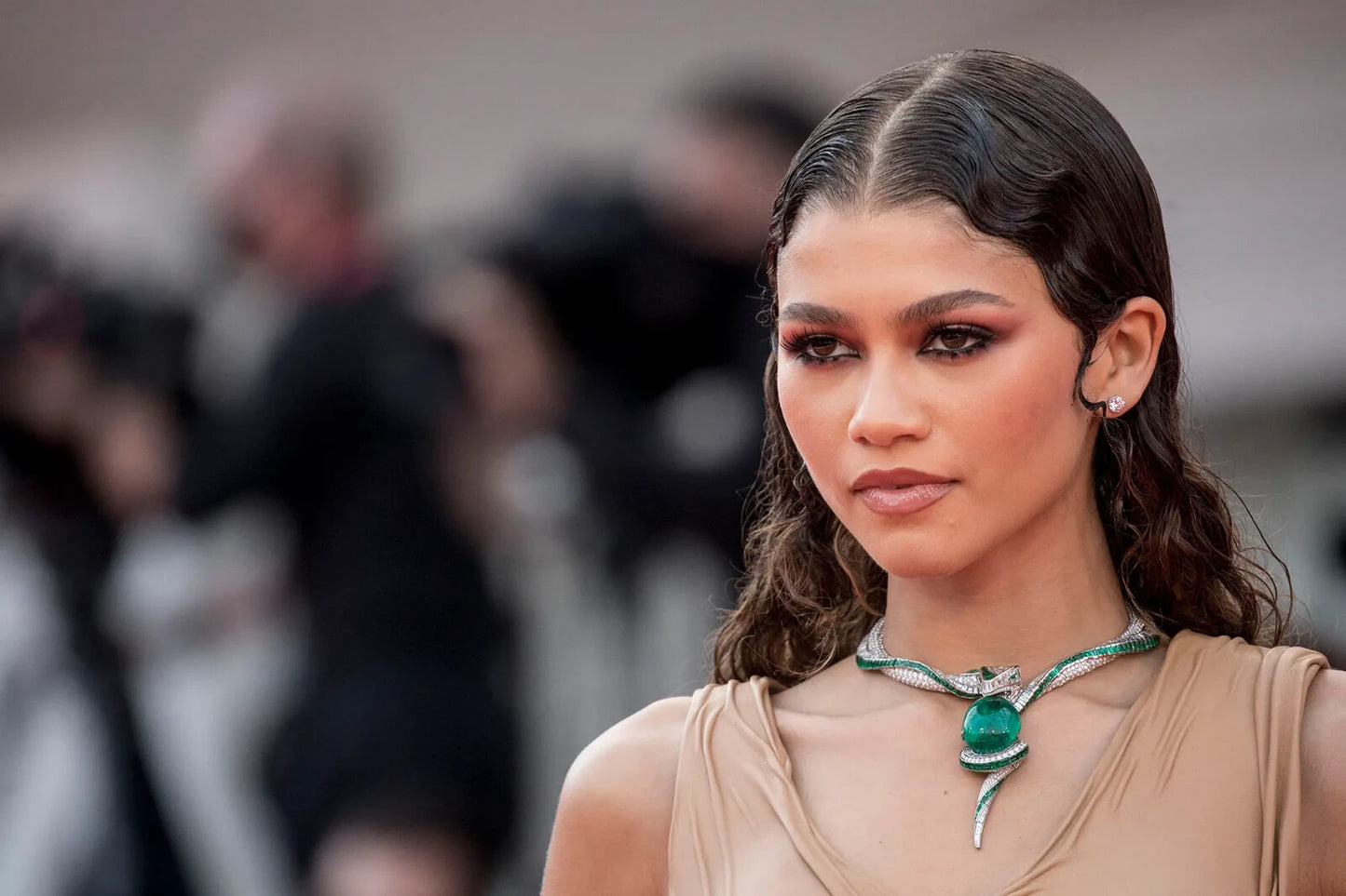 Zendaya Red Carpet Portrait | Celebrity Fashion Poster | Modern Actress Wall Art - Celebrities Poster