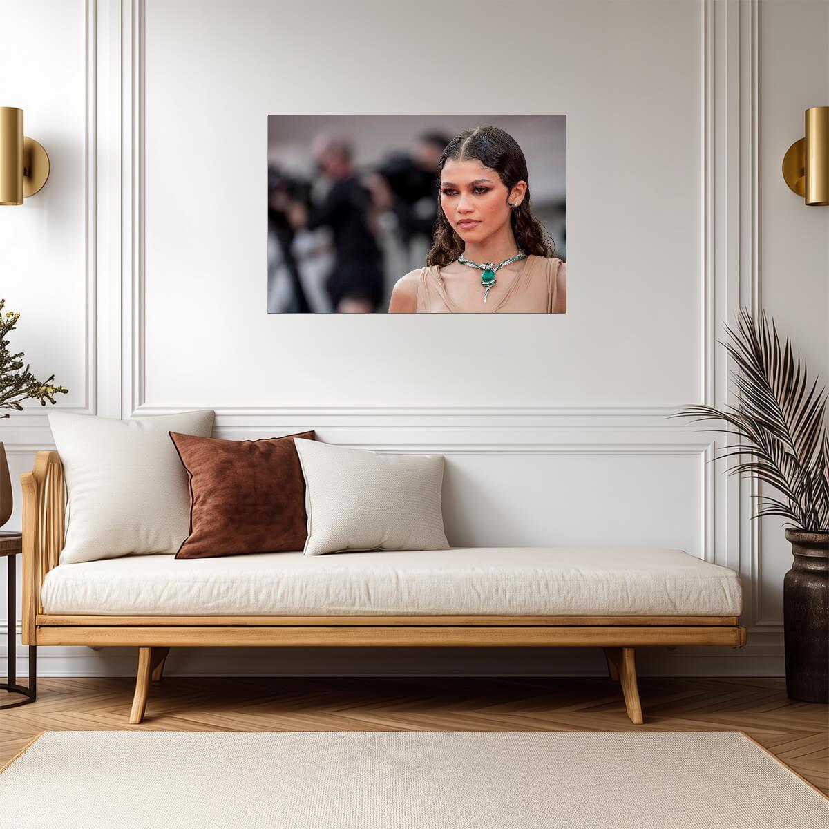 Zendaya Red Carpet Portrait | Celebrity Fashion Poster | Modern Actress Wall Art - Celebrities Poster