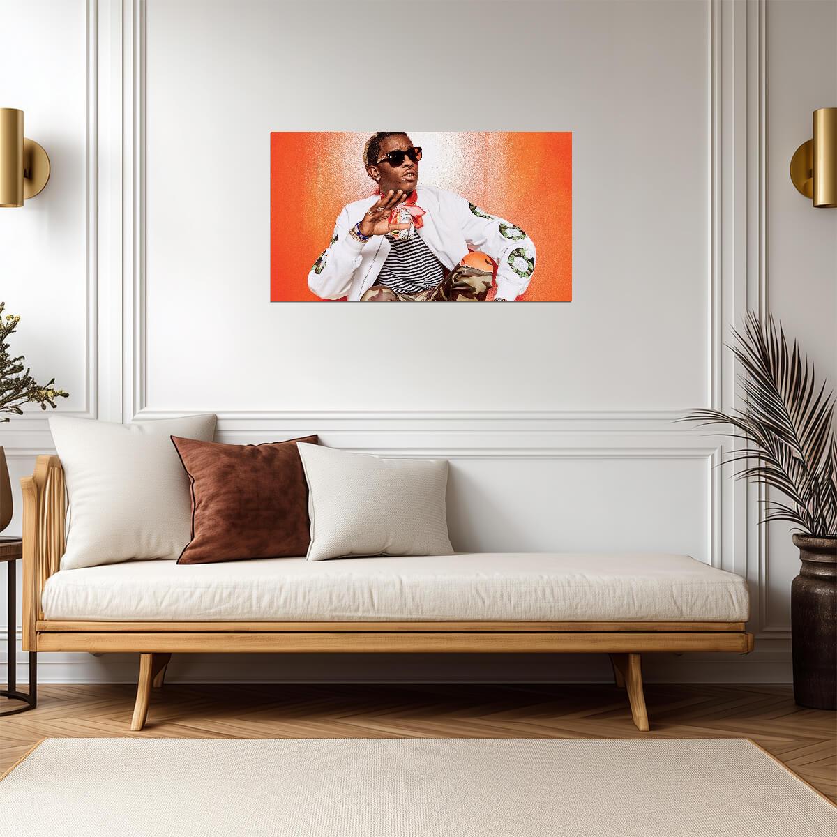 Young Thug White Jacket | Rapper Portrait Photo | Trap Music Poster - Music Poster