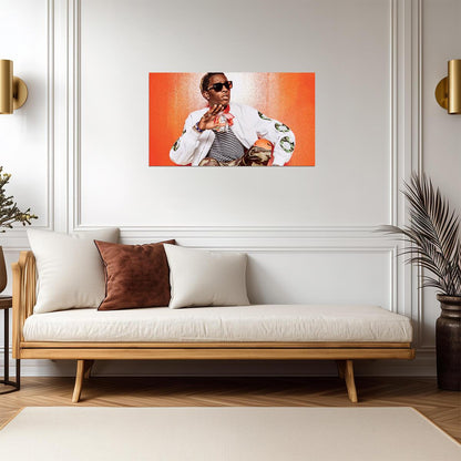 Young Thug White Jacket | Rapper Portrait Photo | Trap Music Poster - Music Poster