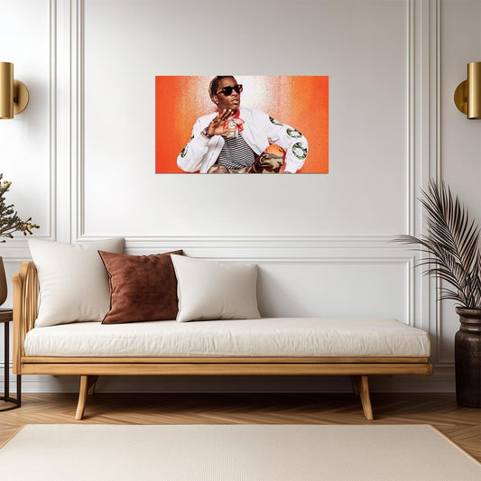 Young Thug White Jacket | Rapper Portrait Photo | Trap Music Poster - Music Poster