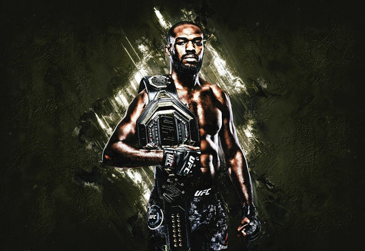 Jon Jones with UFC Championship Belt | MMA Legend Poster | Combat Sports Wall Art - Sports Poster