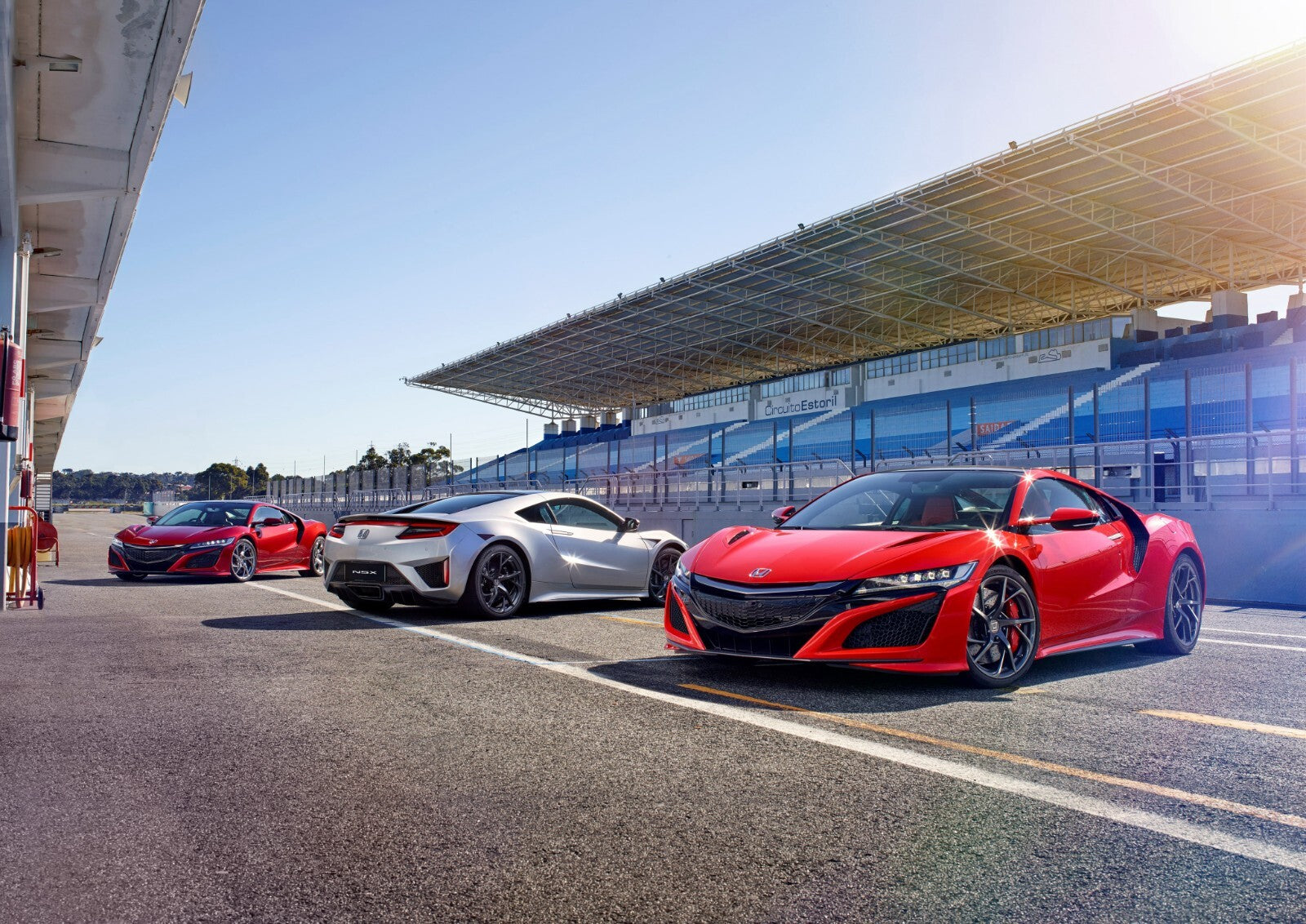 Honda NSX 2nd Gen (NC1) Lineup | Hybrid Supercar Poster | Sports Cars on Racetrack - Cars Poster