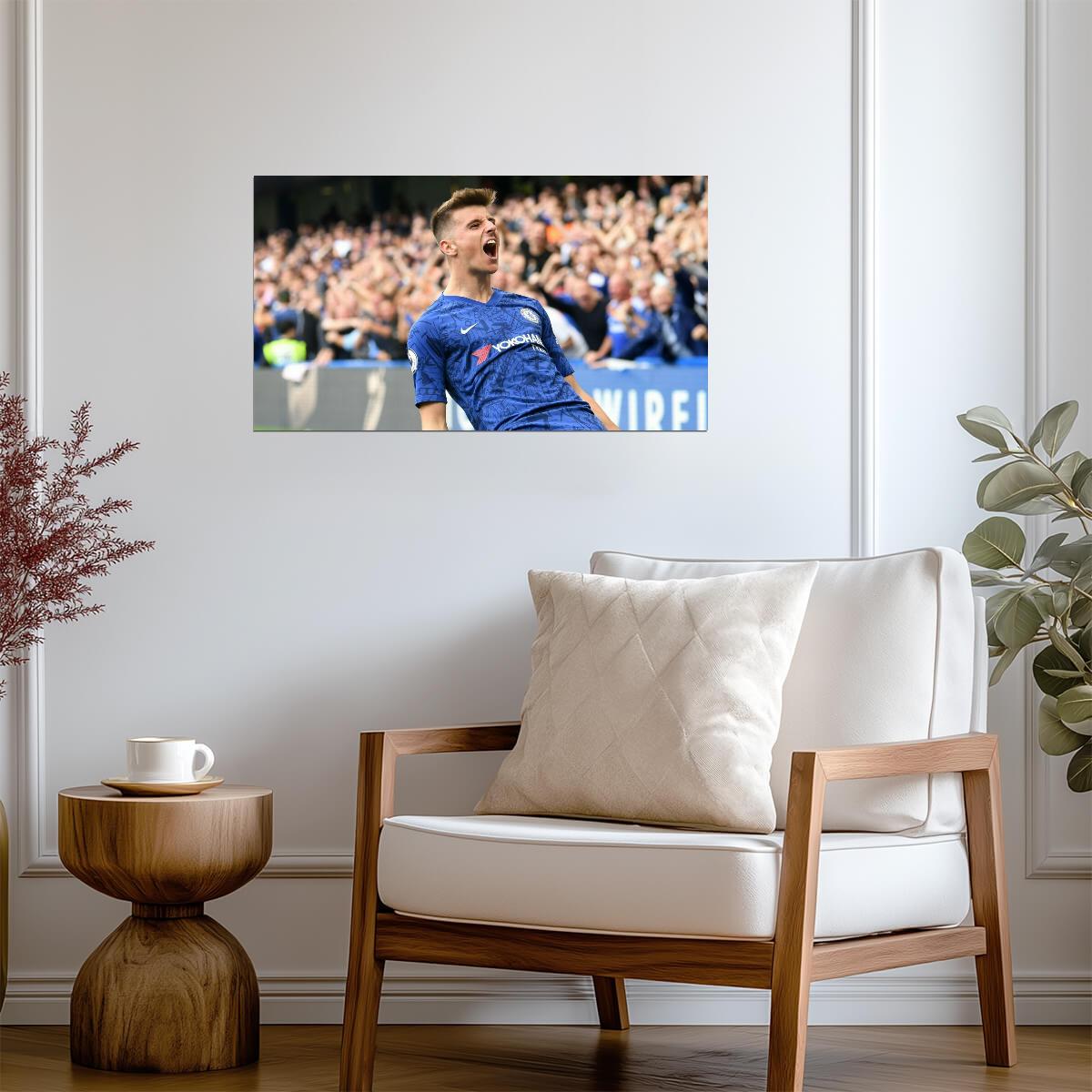 Mason Mount Chelsea FC | Soccer Goal Celebration Poster | Premier League Wall Art - Sports Poster