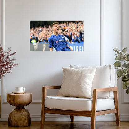Mason Mount Chelsea FC | Soccer Goal Celebration Poster | Premier League Wall Art - Sports Poster