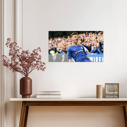 Mason Mount Chelsea FC | Soccer Goal Celebration Poster | Premier League Wall Art - Sports Poster