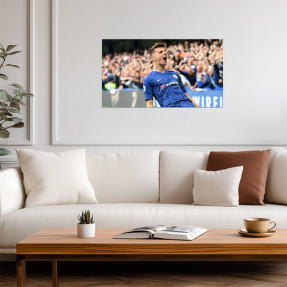 Mason Mount Chelsea FC | Soccer Goal Celebration Poster | Premier League Wall Art - Sports Poster