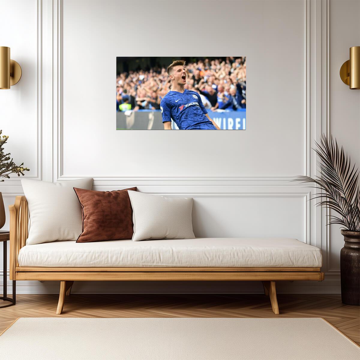 Mason Mount Chelsea FC | Soccer Goal Celebration Poster | Premier League Wall Art - Sports Poster