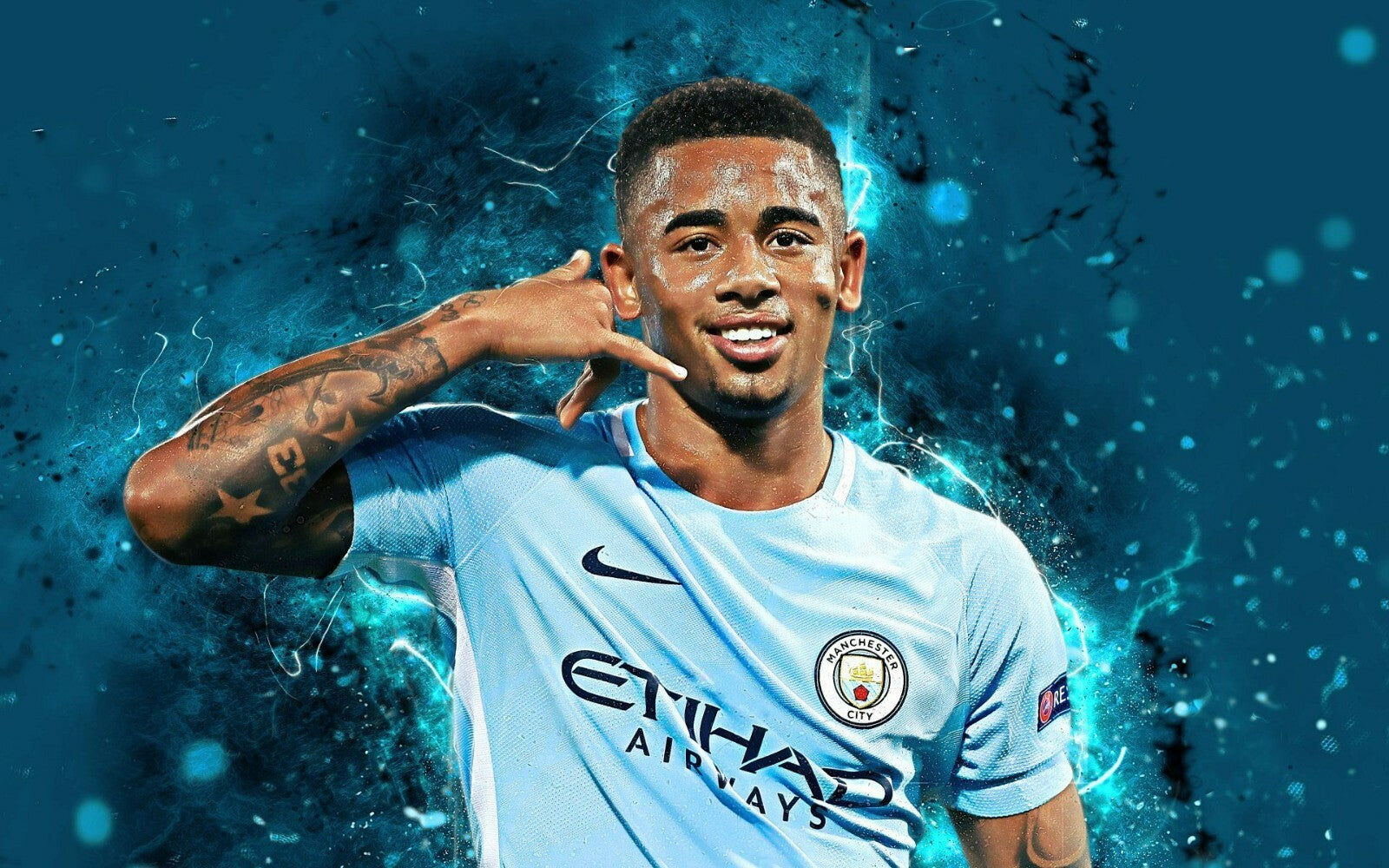 Gabriel Jesus Manchester City | Soccer Star Poster | Sports Wall Art - Sports Poster