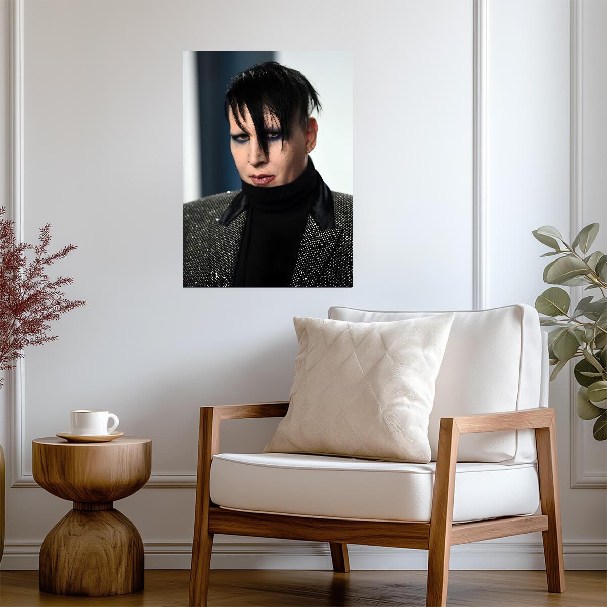 Marilyn Manson Portrait | Turtleneck Sweater Poster | Rock Music Wall Art - Music Poster