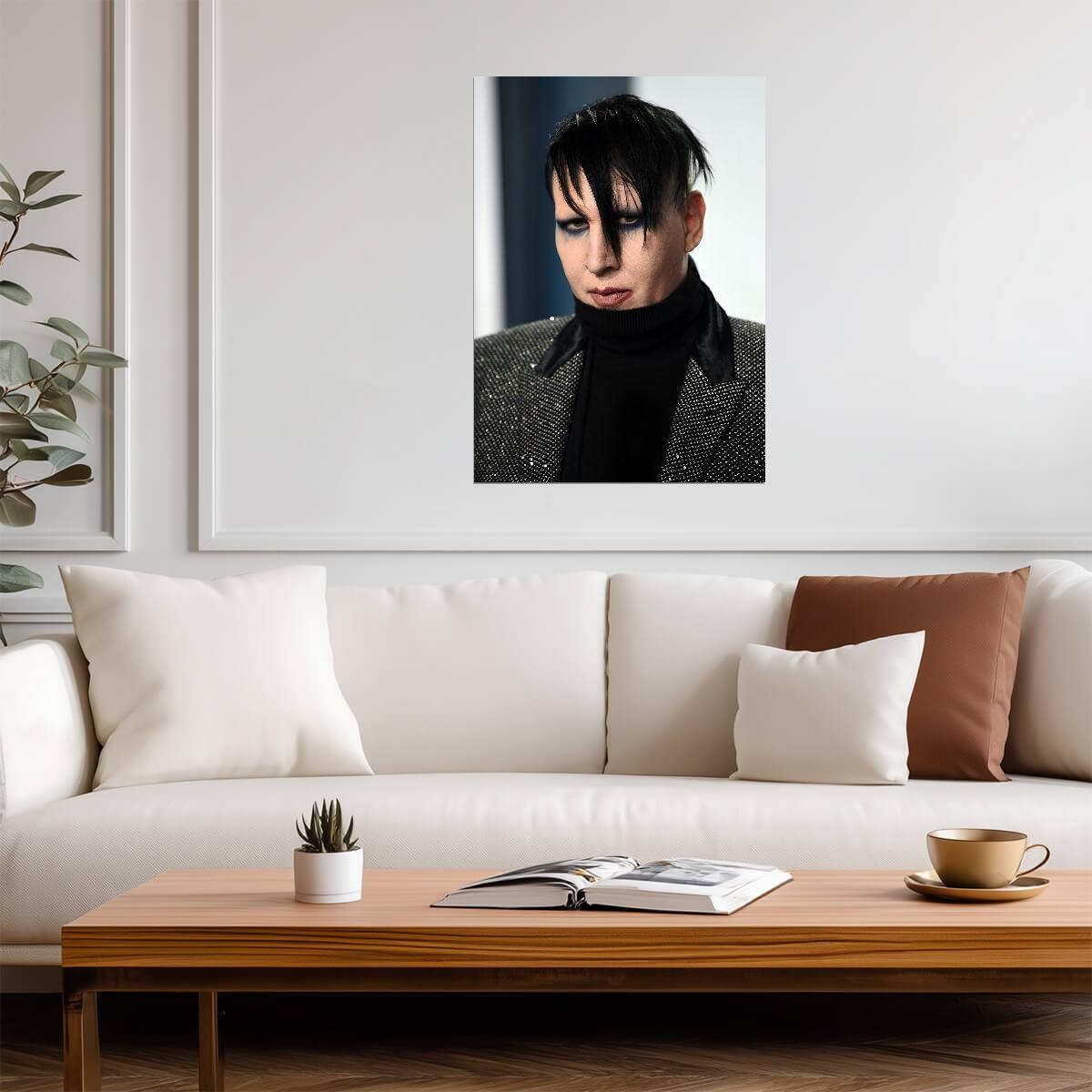 Marilyn Manson Portrait | Turtleneck Sweater Poster | Rock Music Wall Art - Music Poster