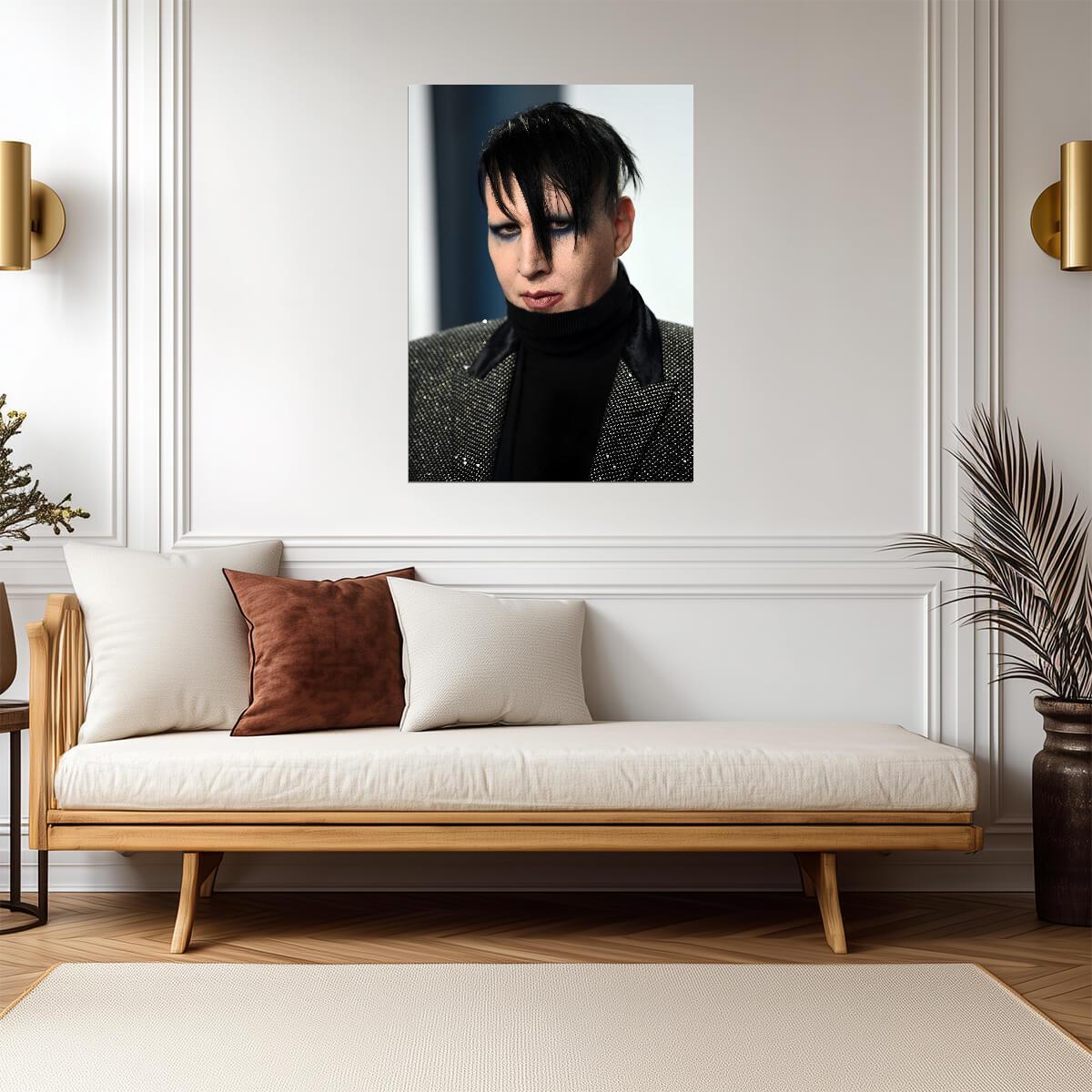 Marilyn Manson Portrait | Turtleneck Sweater Poster | Rock Music Wall Art - Music Poster
