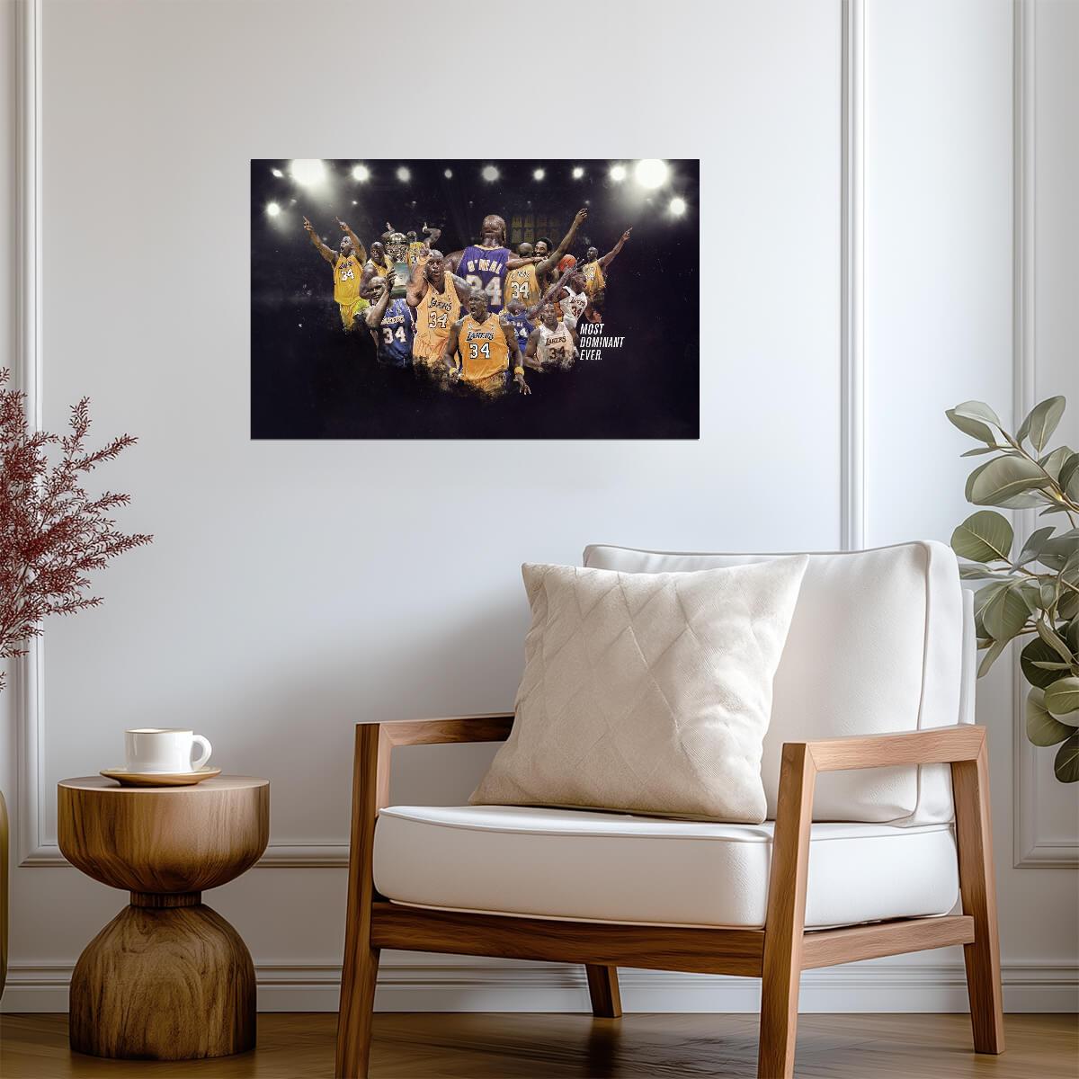Shaquille O'Neal Los Angeles Lakers | Most Dominant Ever Basketball Poster | NBA Legend Tribute Art - Sports Poster