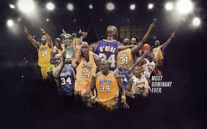 Shaquille O'Neal Los Angeles Lakers | Most Dominant Ever Basketball Poster | NBA Legend Tribute Art - Sports Poster