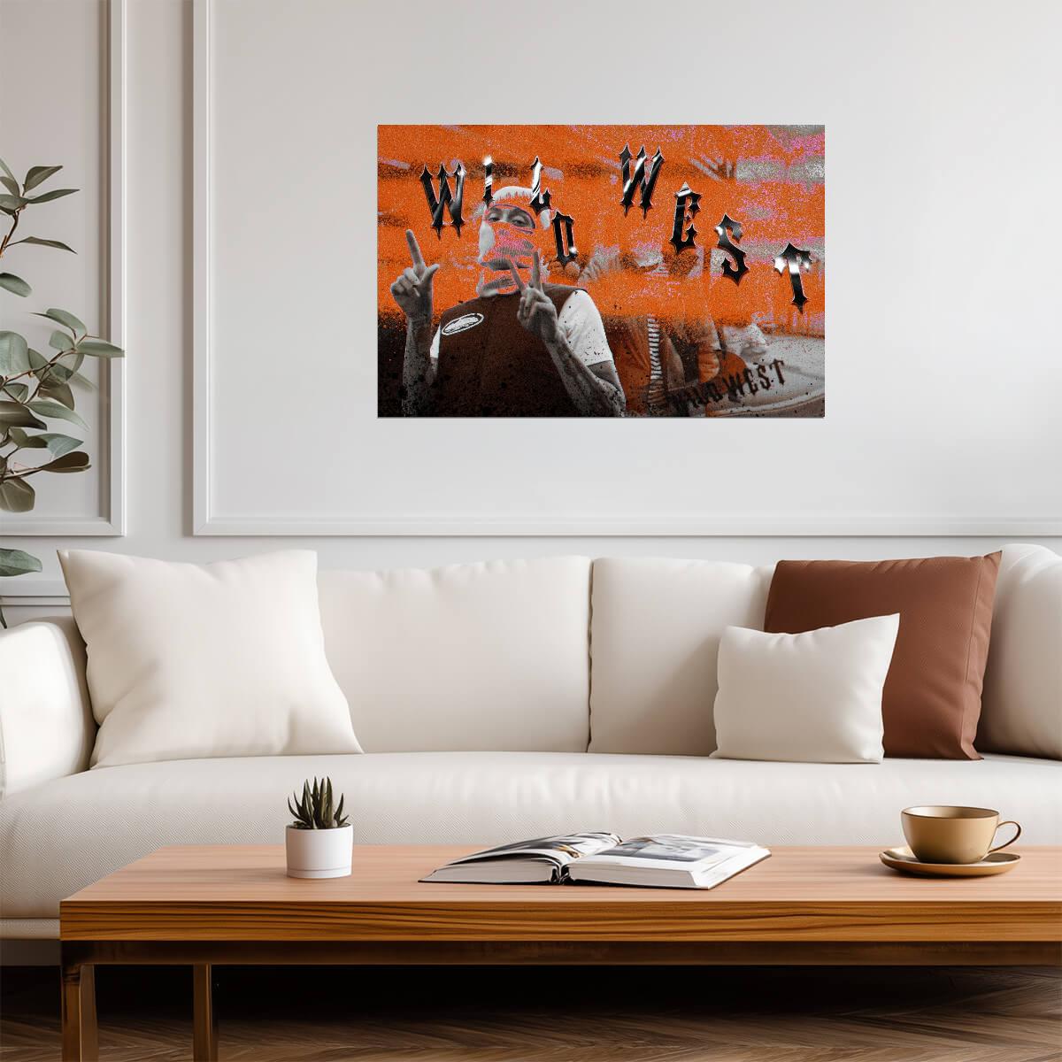 Central Cee Wild West Mixtape Art | Orange Graphic Poster | UK Rap Music Print - Music Poster