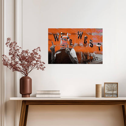 Central Cee Wild West Mixtape Art | Orange Graphic Poster | UK Rap Music Print - Music Poster