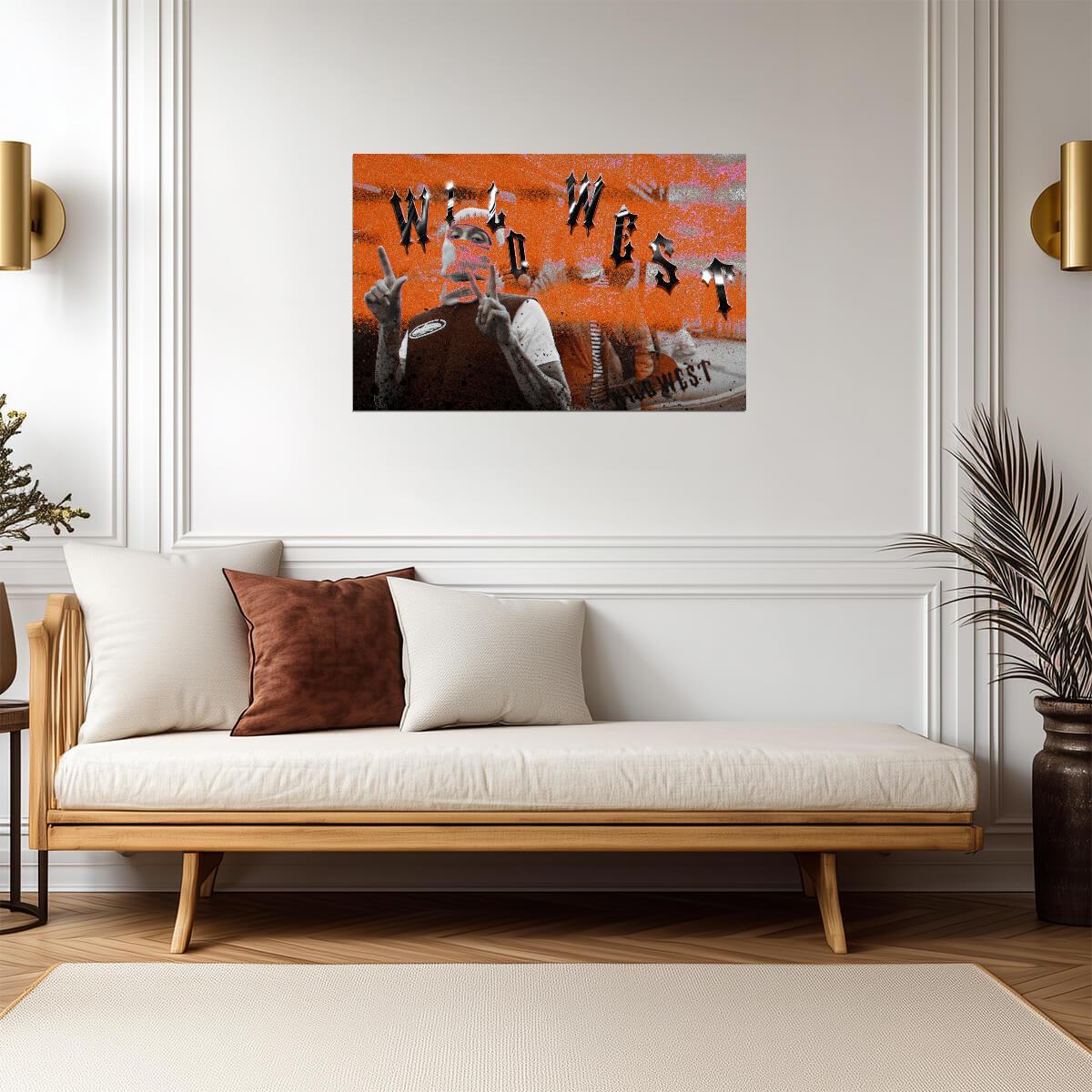 Central Cee Wild West Mixtape Art | Orange Graphic Poster | UK Rap Music Print - Music Poster