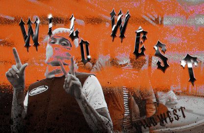Central Cee Wild West Mixtape Art | Orange Graphic Poster | UK Rap Music Print - Music Poster
