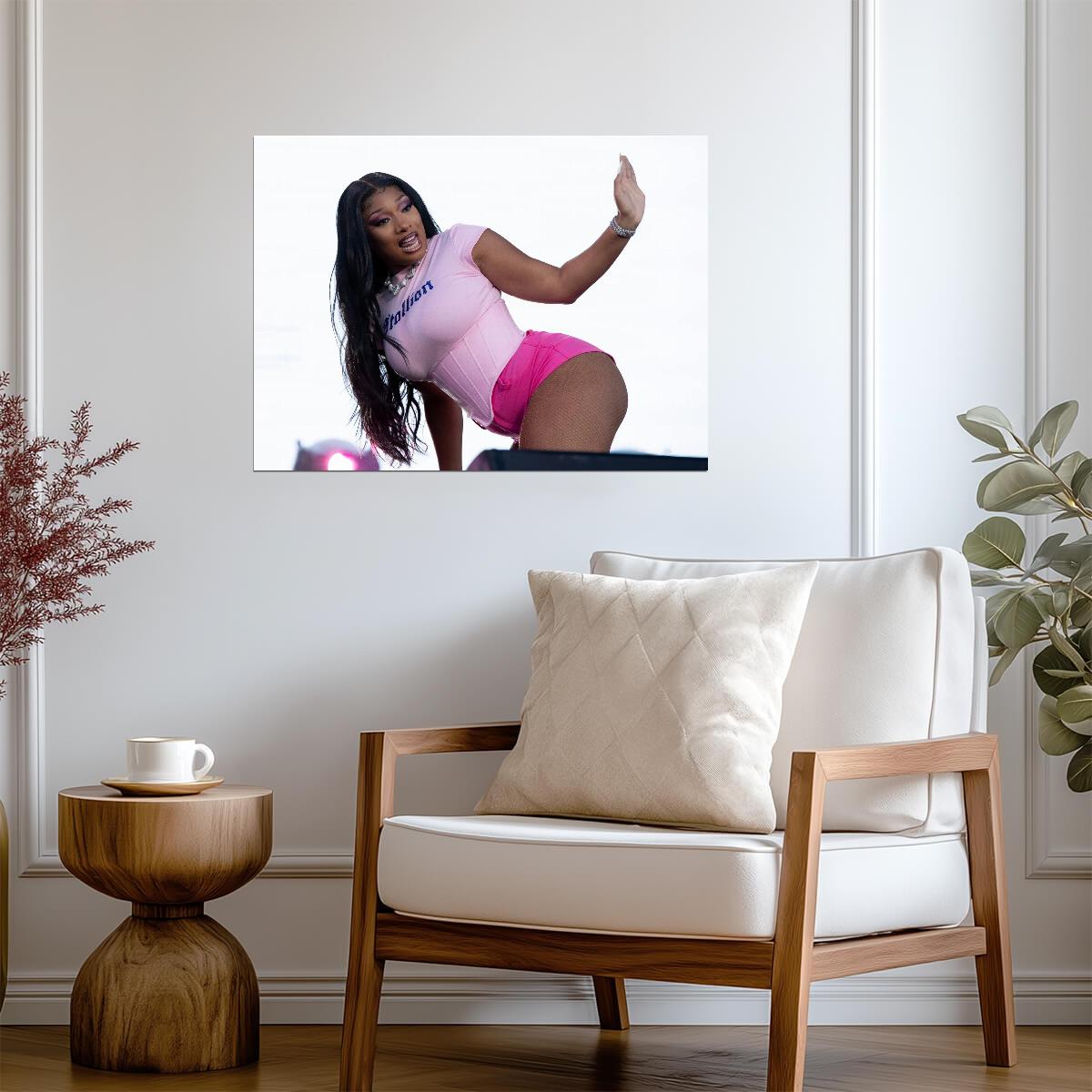 Megan Thee Stallion Live Performance | Pink Outfit Concert Poster | Hip Hop Star Wall Art - Music Poster