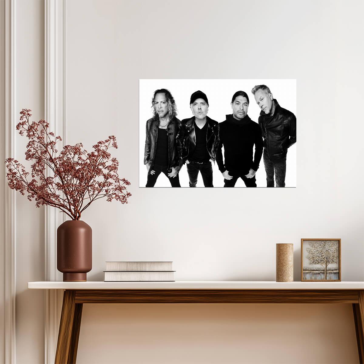 Metallica Band Portrait | Black and White Photo | Heavy Metal Music Poster - Music Poster