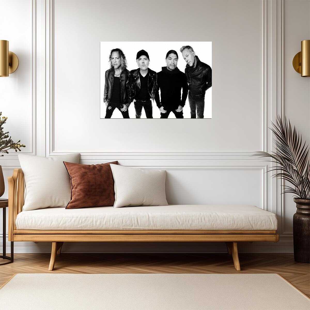 Metallica Band Portrait | Black and White Photo | Heavy Metal Music Poster - Music Poster