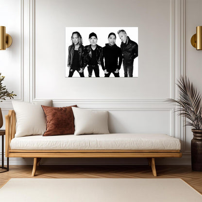 Metallica Band Portrait | Black and White Photo | Heavy Metal Music Poster - Music Poster