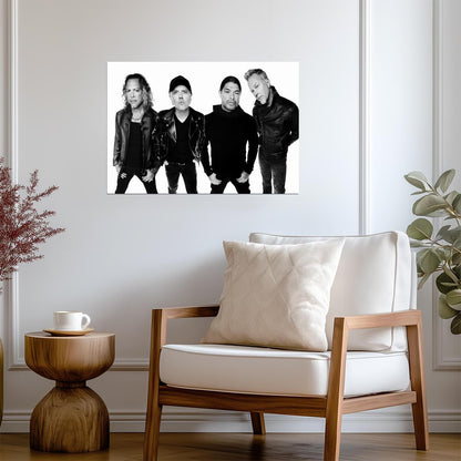 Metallica Band Portrait | Black and White Photo | Heavy Metal Music Poster - Music Poster