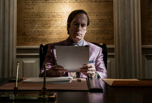 Better Call Saul Goodman in Pink Jacket | Reading Document Poster | TV Show Wall Art - Movies & TV Poster