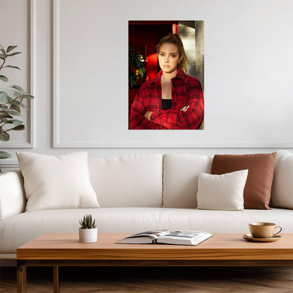 Lana Del Rey Red Plaid Shirt | Music Star Portrait Poster | Celebrity Wall Art - Music Poster