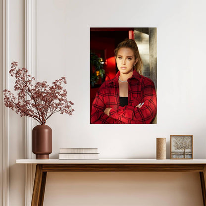 Lana Del Rey Red Plaid Shirt | Music Star Portrait Poster | Celebrity Wall Art - Music Poster