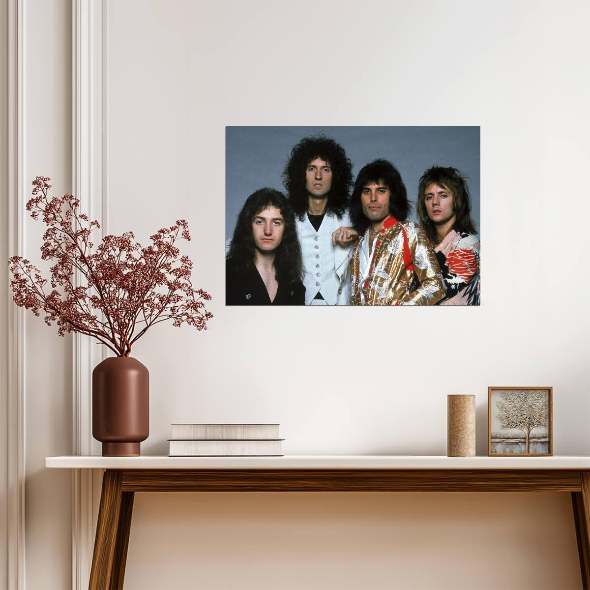 Queen Band Portrait | Classic Rock Music Poster | Freddie Mercury Vintage Photo - Music Poster