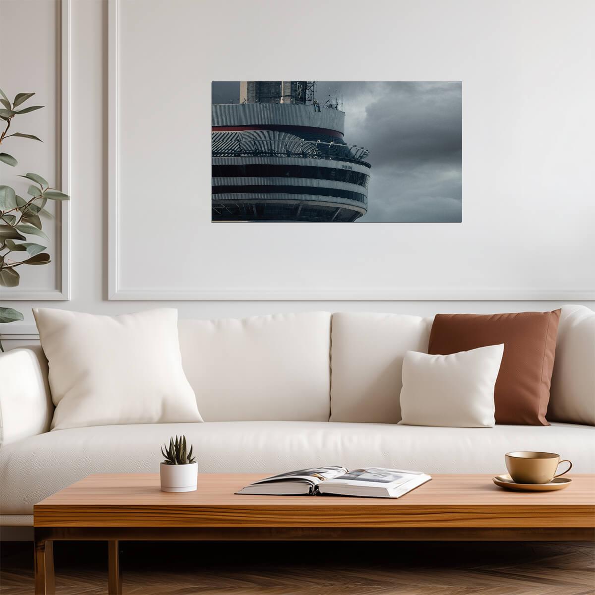 Drake Views Album Cover Art | Sitting on CN Tower Poster | Toronto Hip Hop Decor - Music Poster