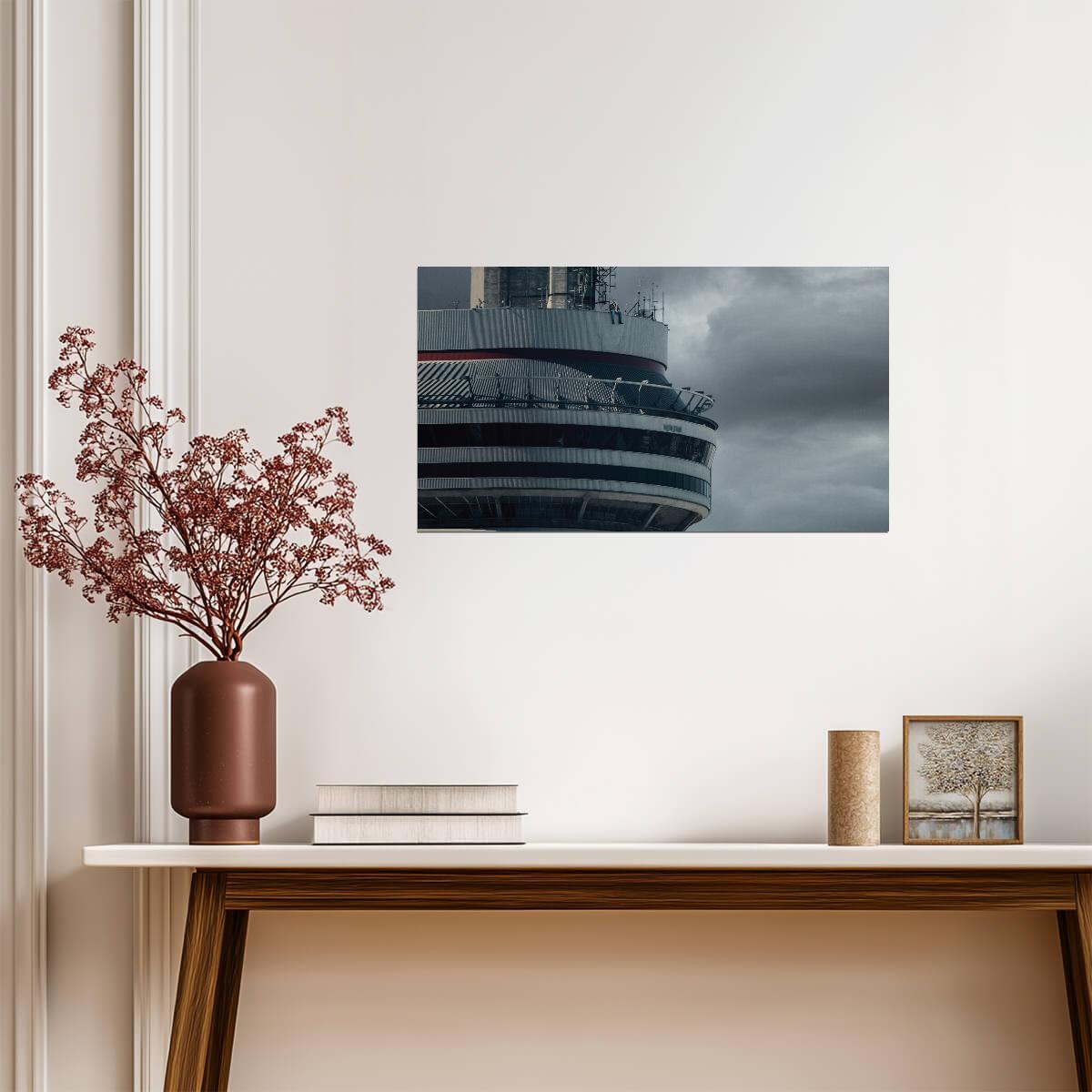 Drake Views Album Cover Art | Sitting on CN Tower Poster | Toronto Hip Hop Decor - Music Poster