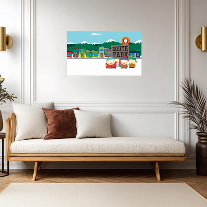 South Park Town Sign | Main Characters Group Art | Cartoon TV Show Poster - Movies & TV Poster