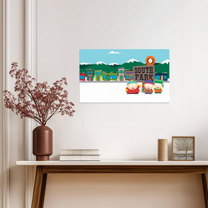 South Park Town Sign | Main Characters Group Art | Cartoon TV Show Poster - Movies & TV Poster