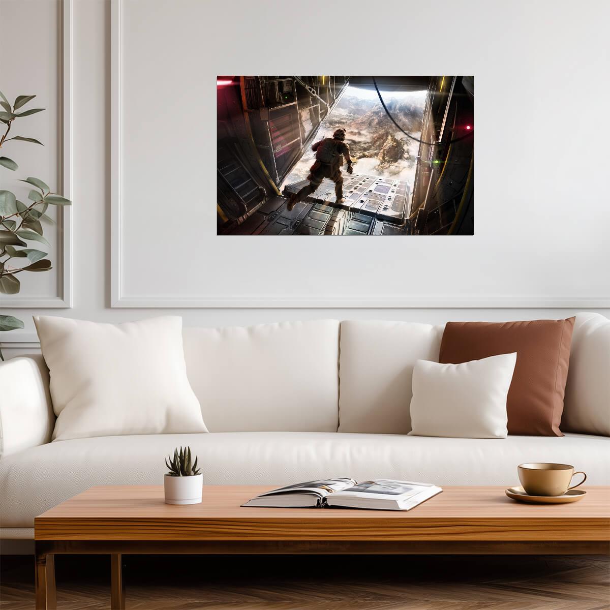 Call of Duty Warzone | Jumping From Cargo Plane | Battle Royale Action Scene - Video Games Poster