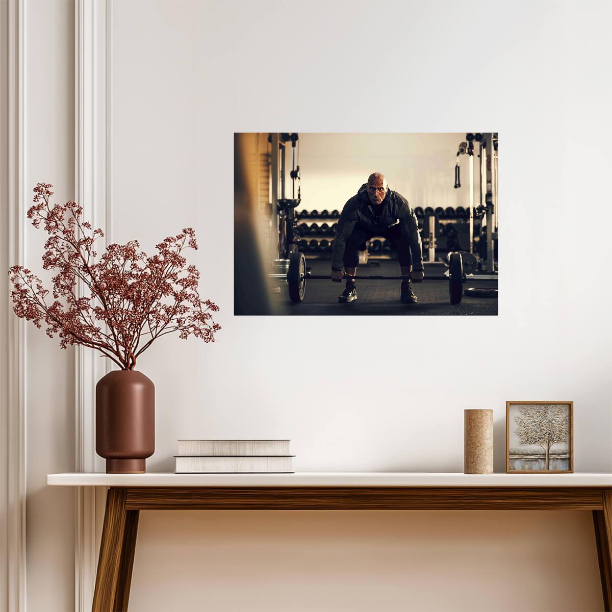 Dwayne Johnson The Rock Deadlift | Gym Motivation Poster | Fitness Wall Art - Sports Poster