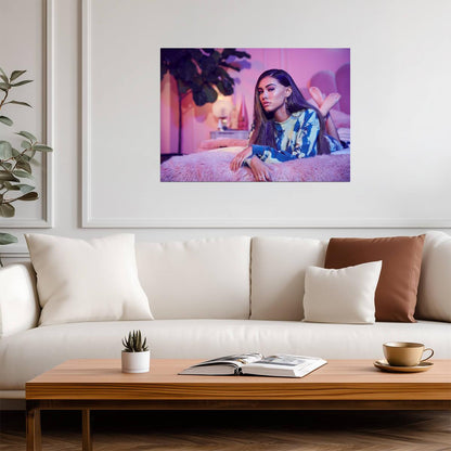 Madison Beer Pink Lighting | Bedroom Portrait Photo | Pop Music Star Poster - Music Poster