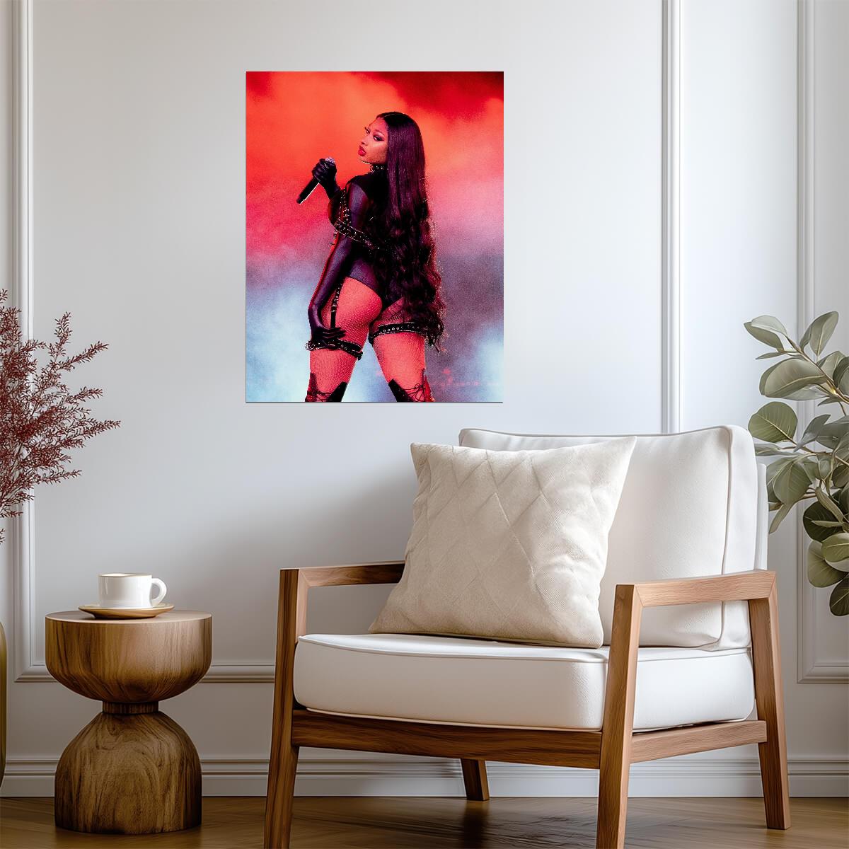Megan Thee Stallion Live Performance | Black Bodysuit Concert Poster | Sexy Hip Hop Star - Music Poster
