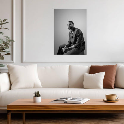 Stephen Curry Black and White Portrait | Basketball Poster | NBA Fashion Wall Art - Sports Poster
