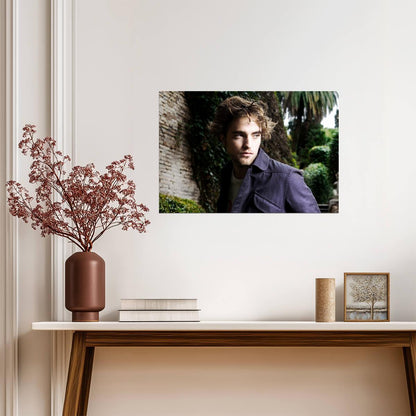 Robert Pattinson Purple Jacket Portrait | Famous Heartthrob Print | Celebrity Fan Art Poster - Celebrities Poster
