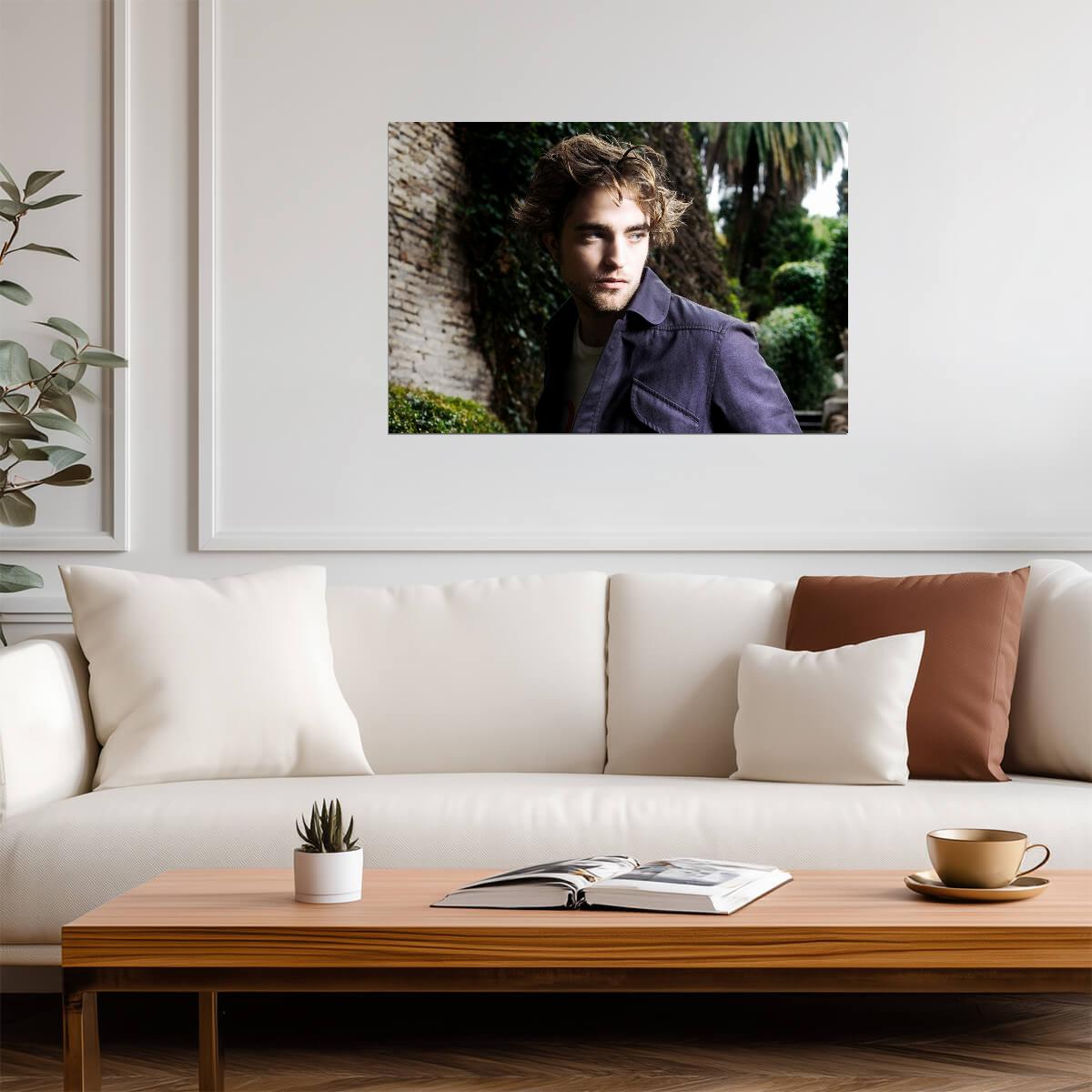 Robert Pattinson Purple Jacket Portrait | Famous Heartthrob Print | Celebrity Fan Art Poster - Celebrities Poster