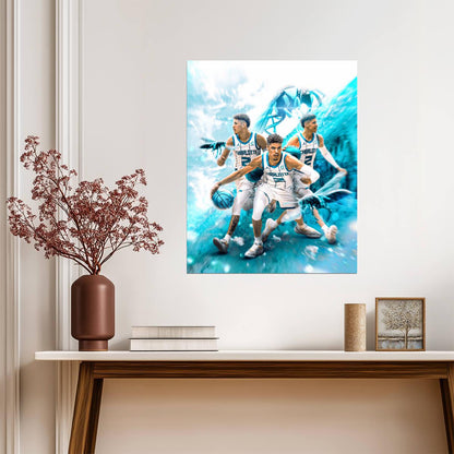 LaMelo Ball Charlotte Hornets | Basketball Action Poster | Dynamic Sports Art - Sports Poster