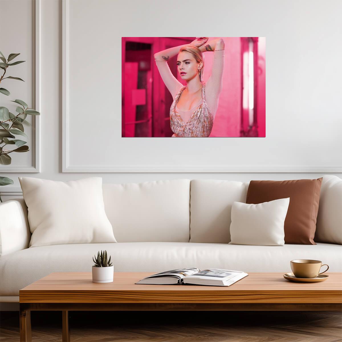 Cara Delevingne | Vibrant Portrait | Actress Poster - Celebrities Poster