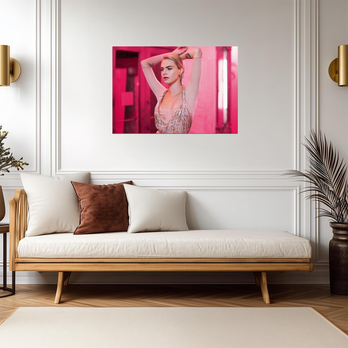 Cara Delevingne | Vibrant Portrait | Actress Poster - Celebrities Poster