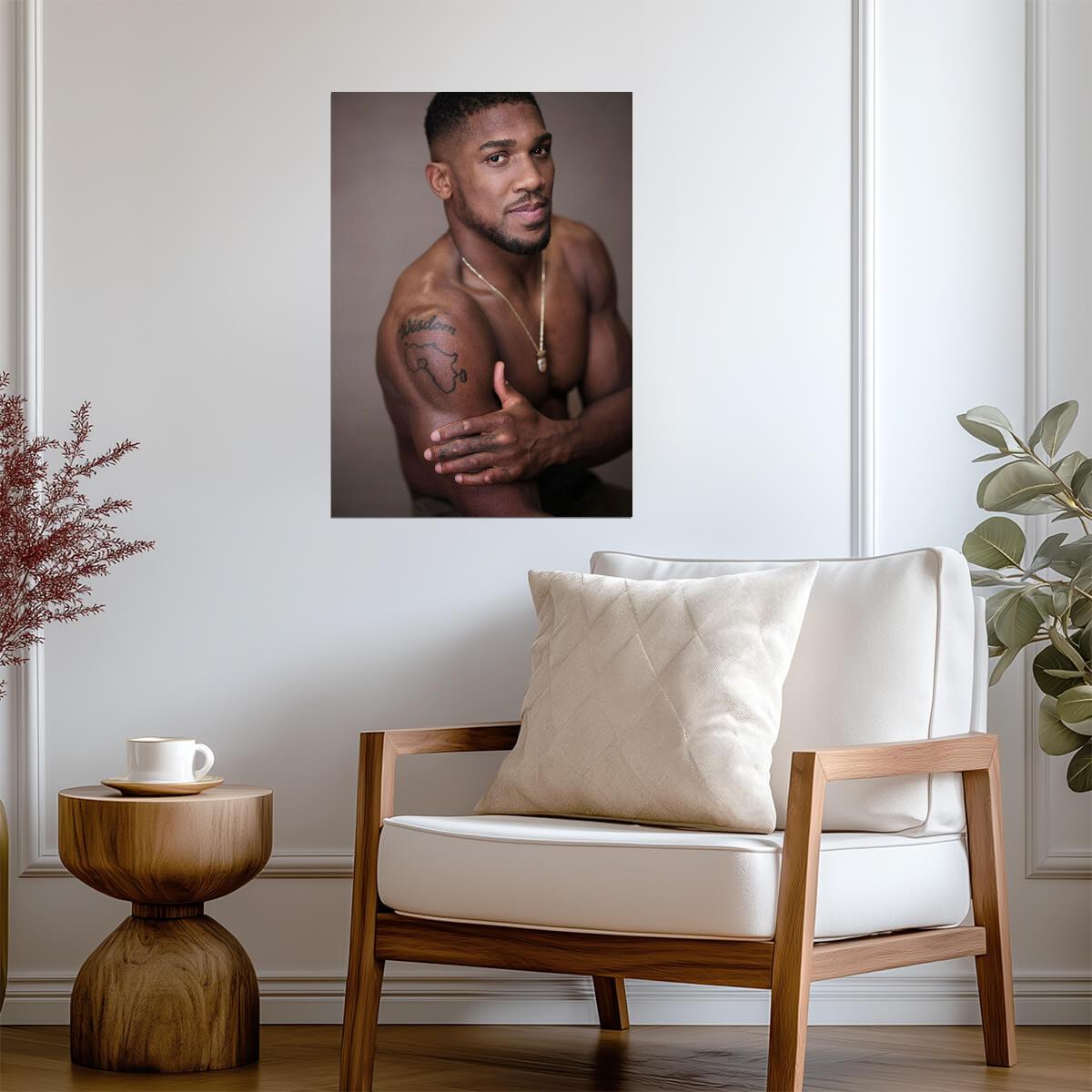 Anthony Joshua Shirtless Portrait | Heavyweight Boxing Poster | Boxing Legend Gym Motivation - Sports Poster
