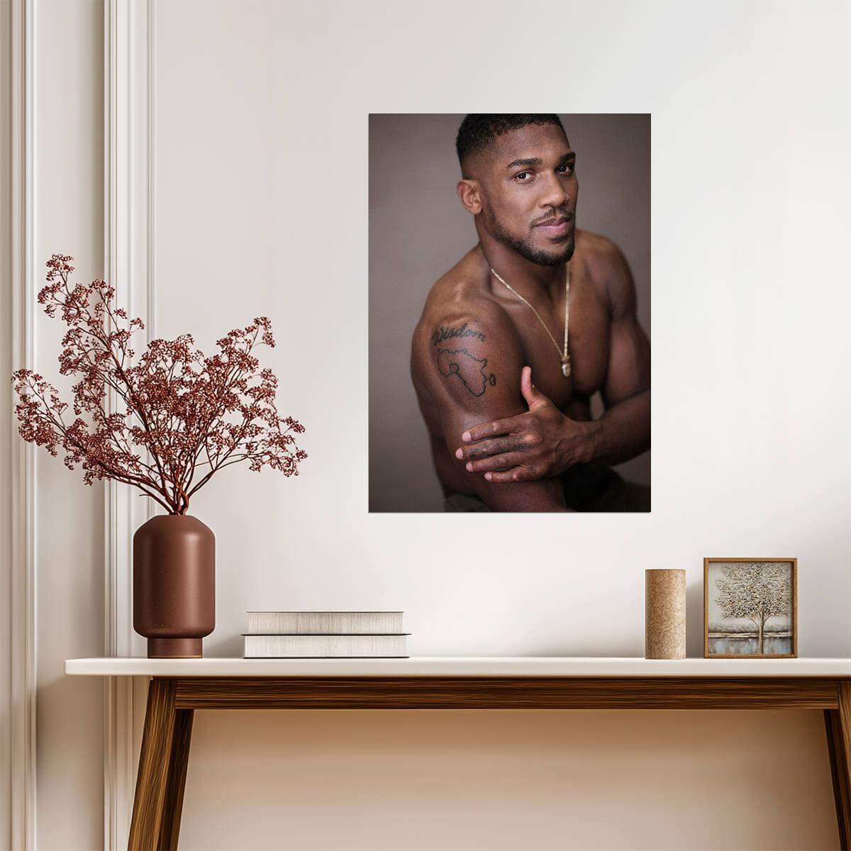 Anthony Joshua Shirtless Portrait | Heavyweight Boxing Poster | Boxing Legend Gym Motivation - Sports Poster
