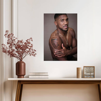 Anthony Joshua Shirtless Portrait | Heavyweight Boxing Poster | Boxing Legend Gym Motivation - Sports Poster