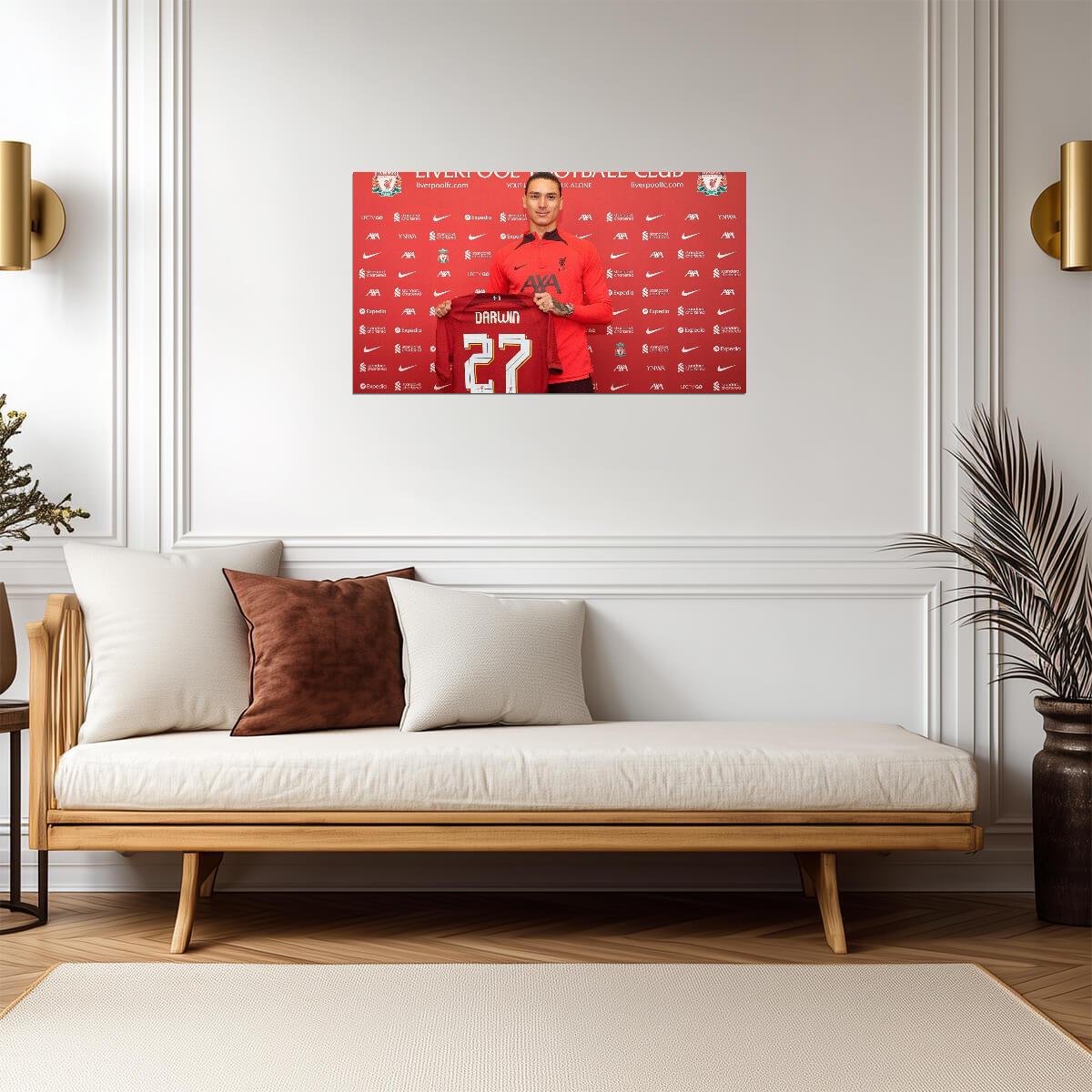 Darwin Nunez Liverpool FC | Number 27 Soccer Poster | Premier League Fan Gift - Sports Poster